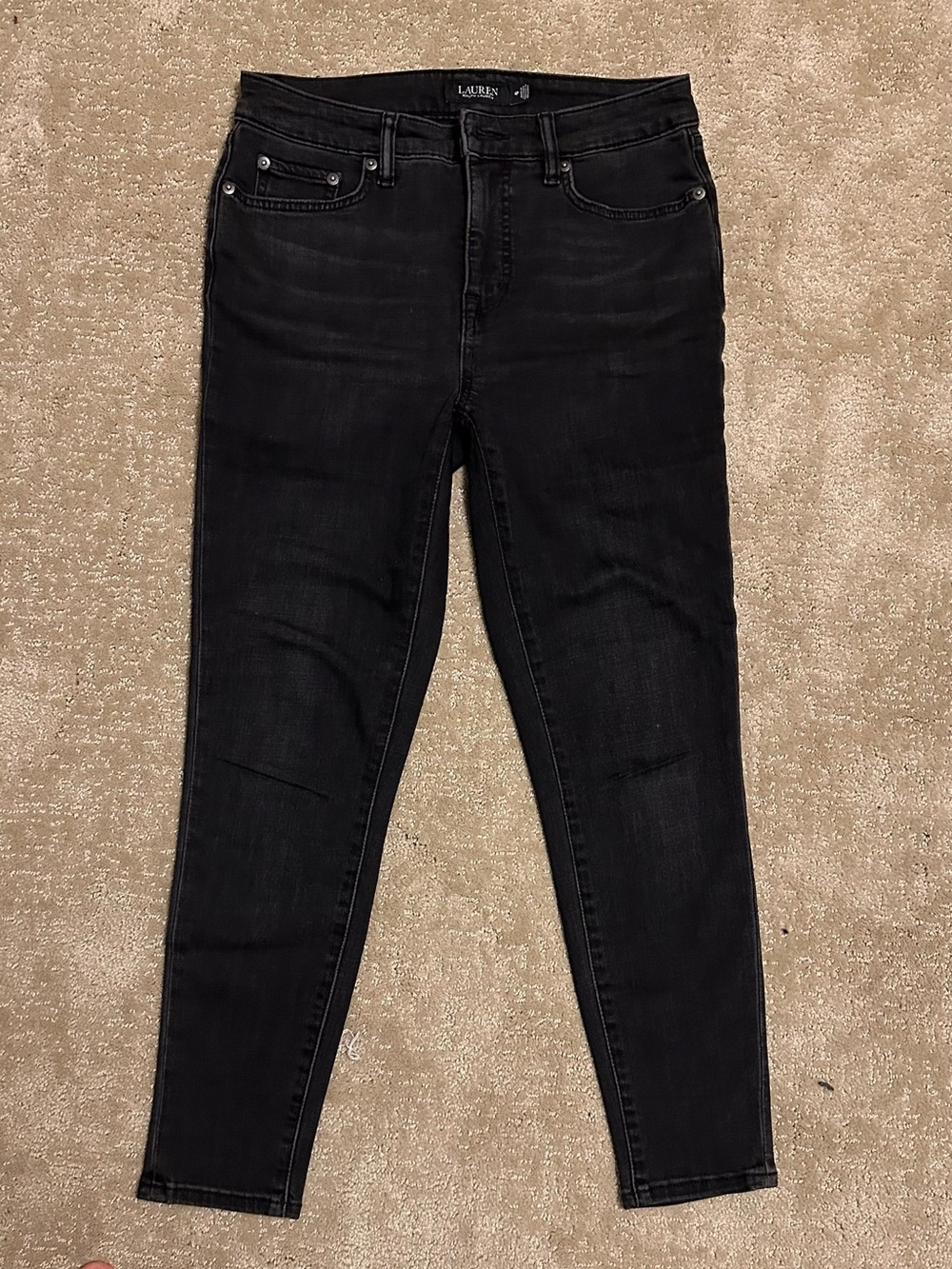 Lauren Ralph Lauren Black Skinny Jeans - Size 4P Petite Stretch Denim